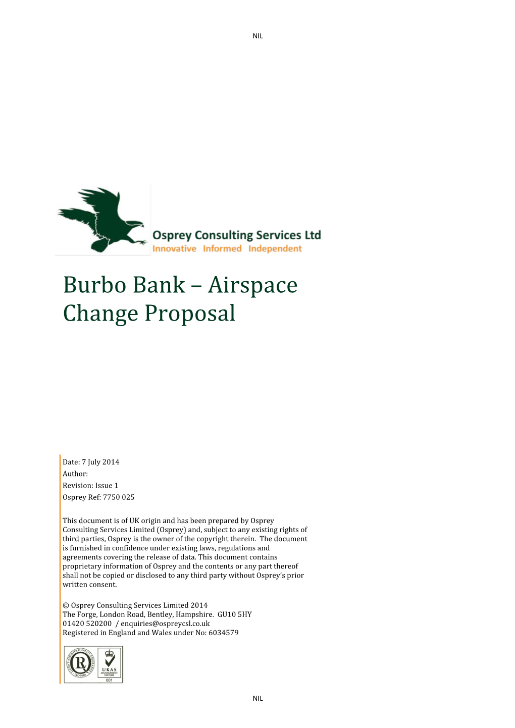 Burbo Bank – Airspace Change Proposal