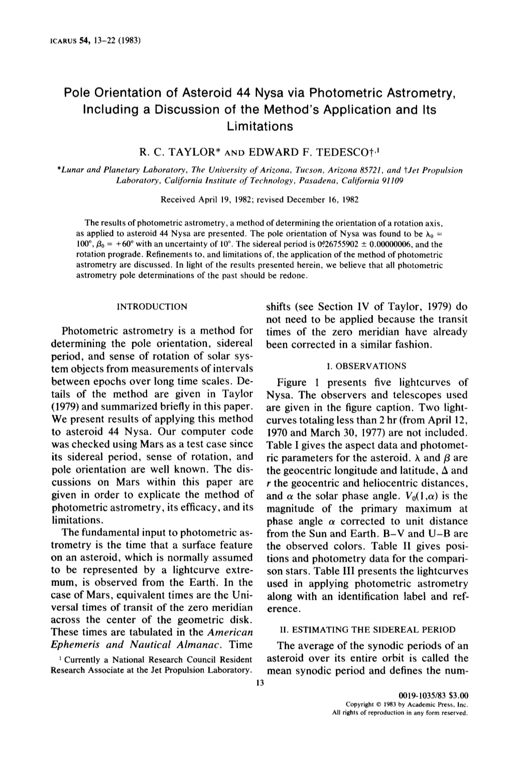 Pole Orientation of Asteroid 44 Nysa Via Photometric Astrometry, Including a Discussion of the Method's Application and Its Limitations