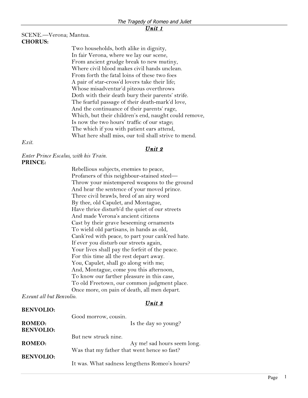 Unit 1 SCENE.—Verona; Mantua. CHORUS