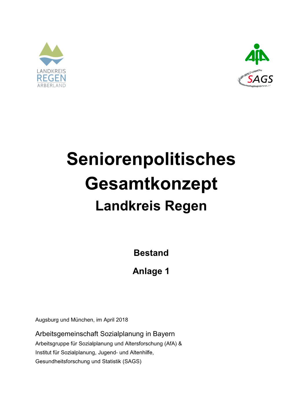 Seniorenpolitisches Gesamtkonzept Landkreis Regen