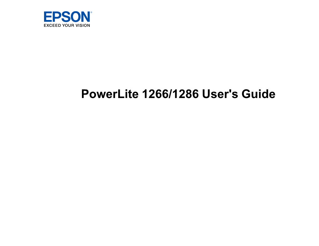 Powerlite 1266/1286 User's Guide