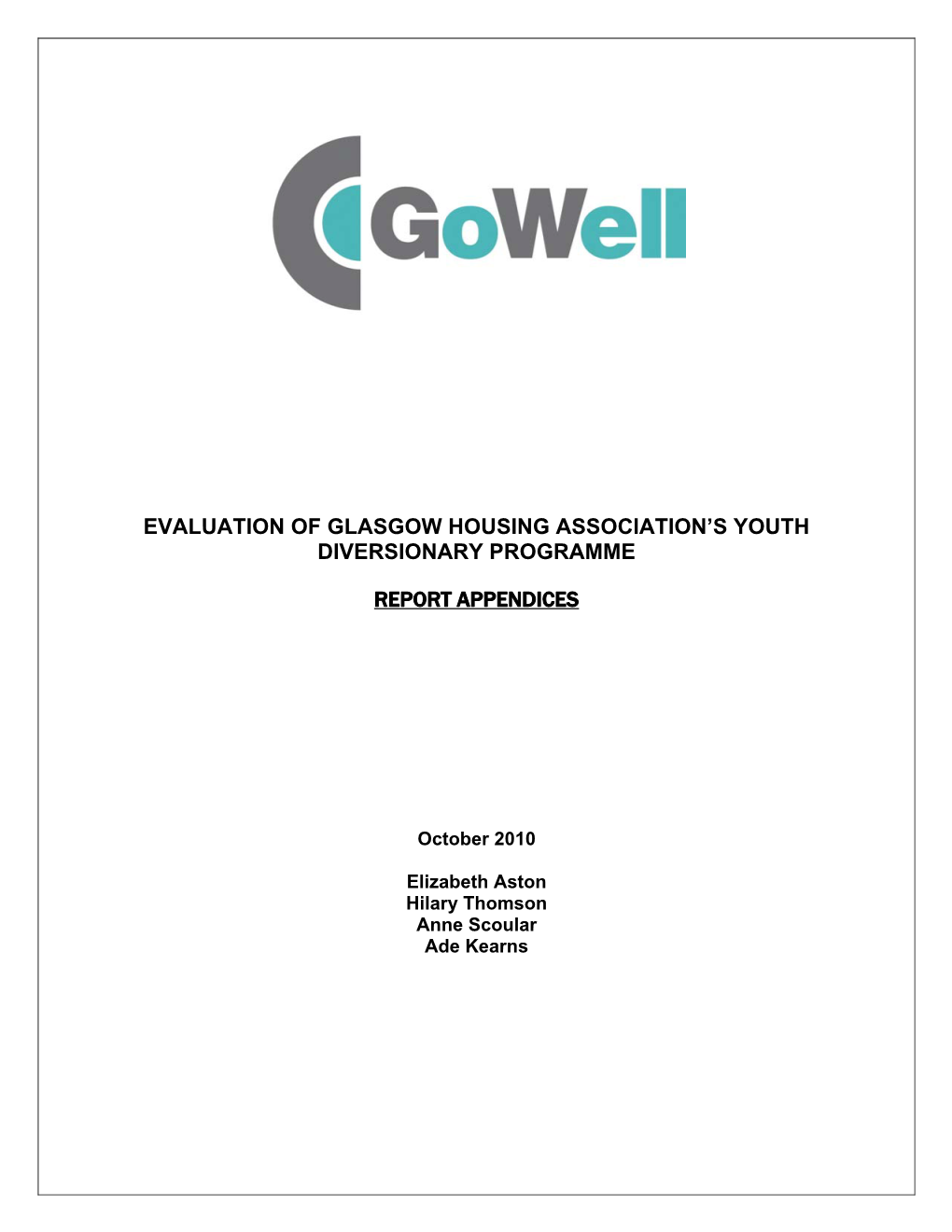 Evaluation of Glasgow Housing Association's Youth Diversionary