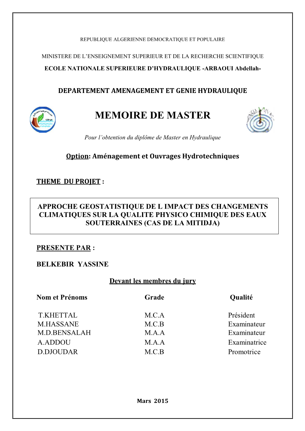 Memoire De Memoire De Master Aster