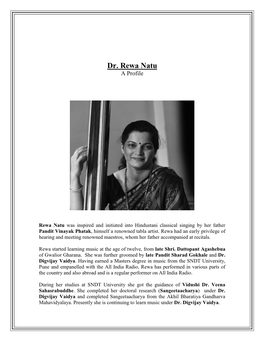 Dr. Rewa Natu a Profile