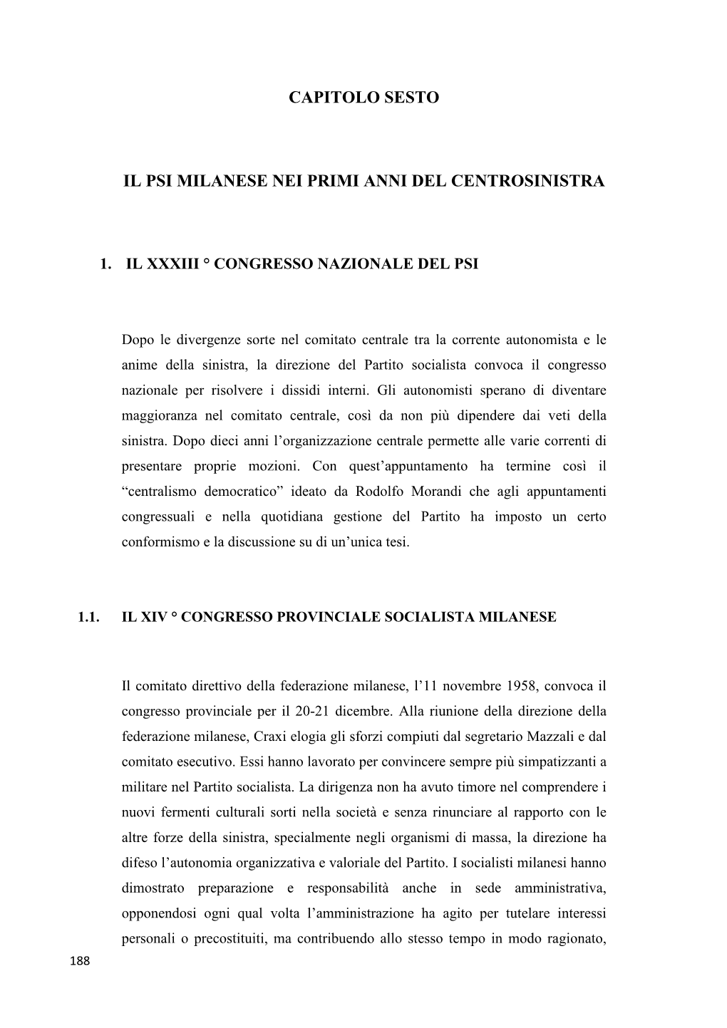 Capitolo Sesto Il Psi Milanese Nei Primi Anni Del