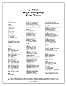 Skagit Shooting Range ~Rental Firearms~
