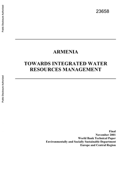 Armenia Towards Integrated Water Resources