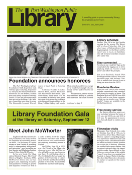Library Foundation Gala 9:30 A.M