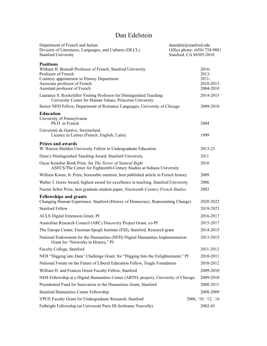 Dan Edelstein CV New.Pages