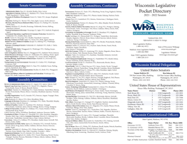 Wisconsin Legislative Pocket Directory