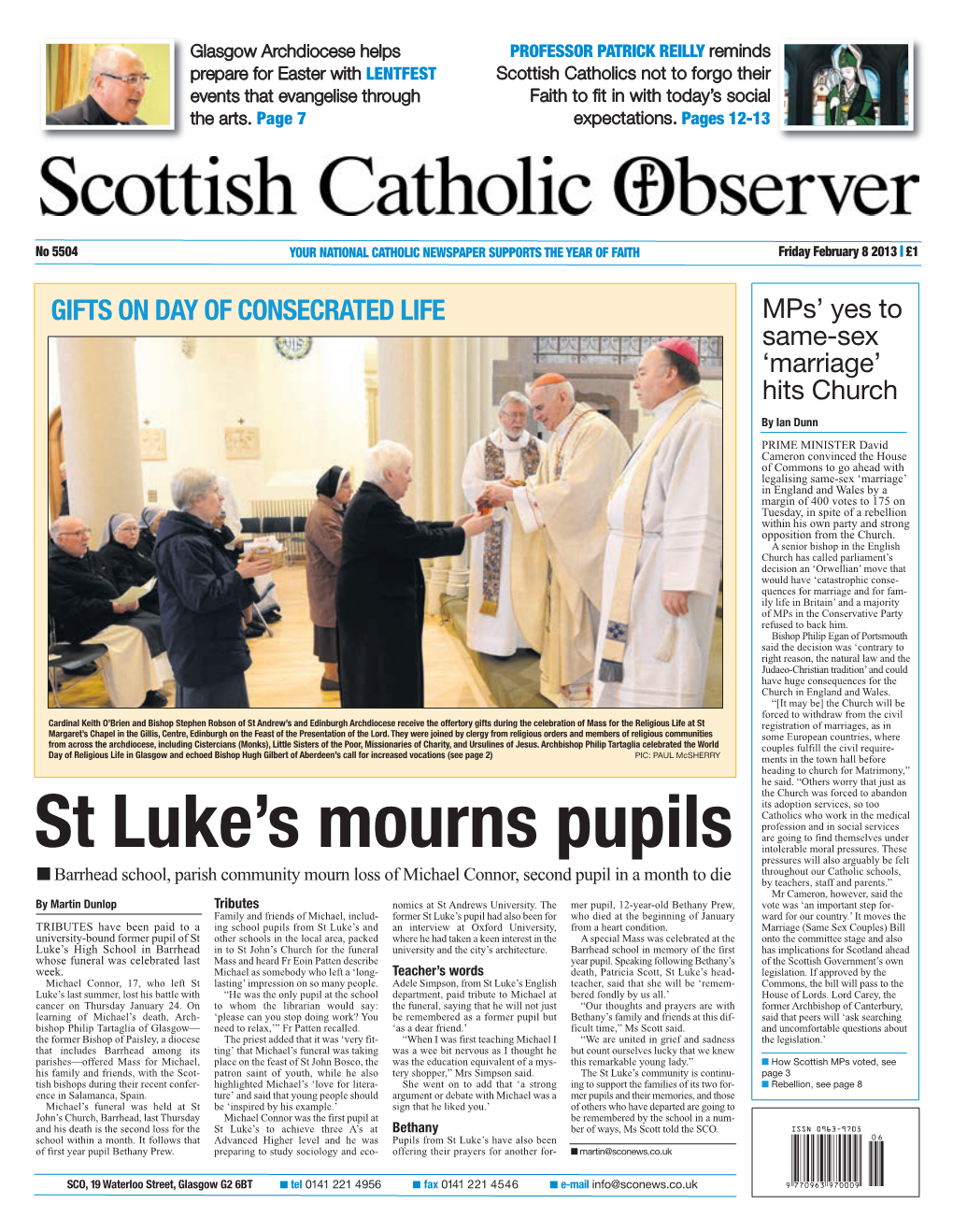 St Luke's Mourns Pupils