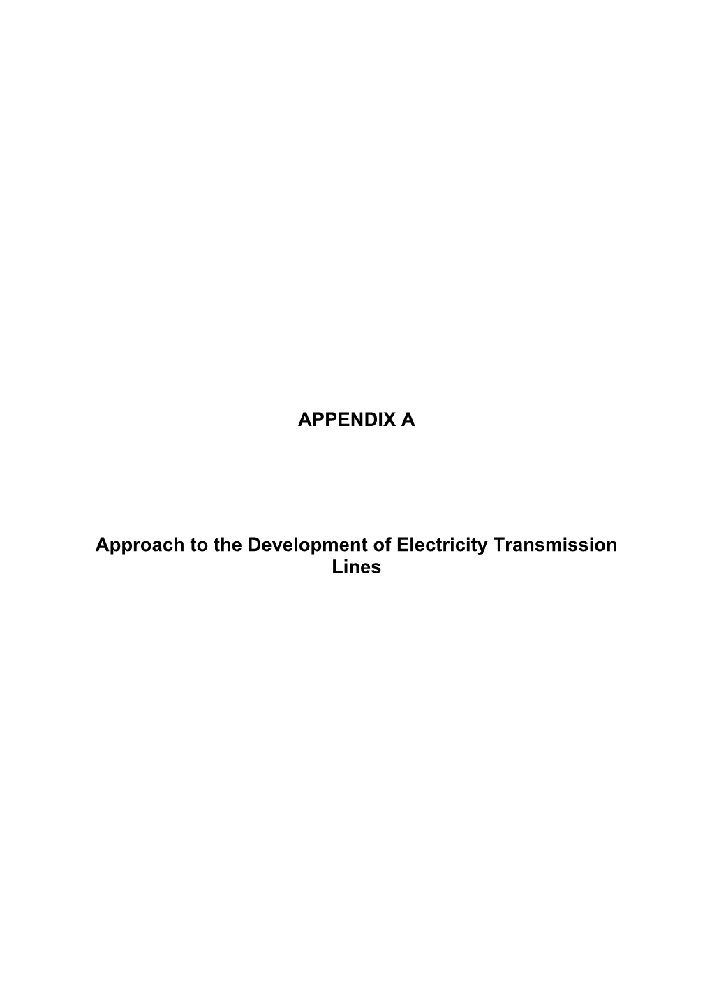 APPENDIX a Approach to the Development of Electricity