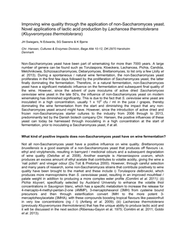 Improving Wine Quality Through the Application of Non-Saccharomyces Yeast