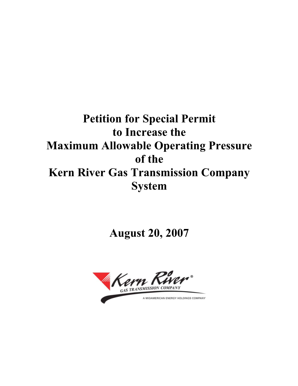 Kern River MAOP Petition