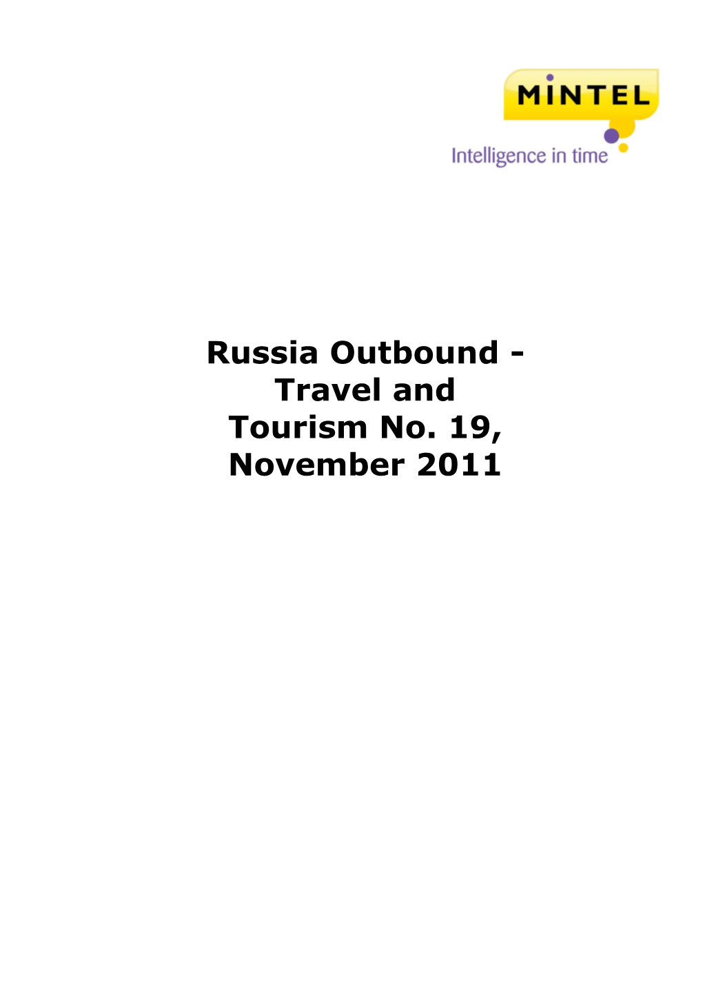 Russia Outbound - Travel and Tourism No