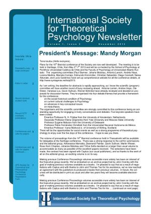 International Society for Theoretical Psychology Newsletter