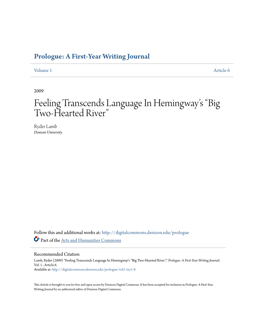 Feeling Transcends Language in Hemingwayâ•Žs Â•Œbig Two