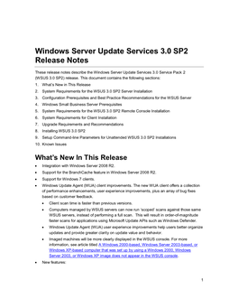 Windows Server Update Services 3.0 SP2 Release Notes
