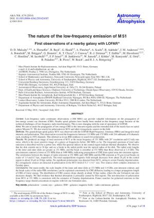The Nature of the Low-Frequency Emission of M 51 First Observations of a Nearby Galaxy with LOFAR