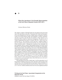 Apocalyptic Imagination in the Hispanic World Hispanic Issues on Line Issue 23 (2019) MORENO-NUÑO U 207