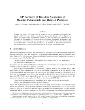 NP-Hardness of Deciding Convexity of Quartic Polynomials and Related Problems