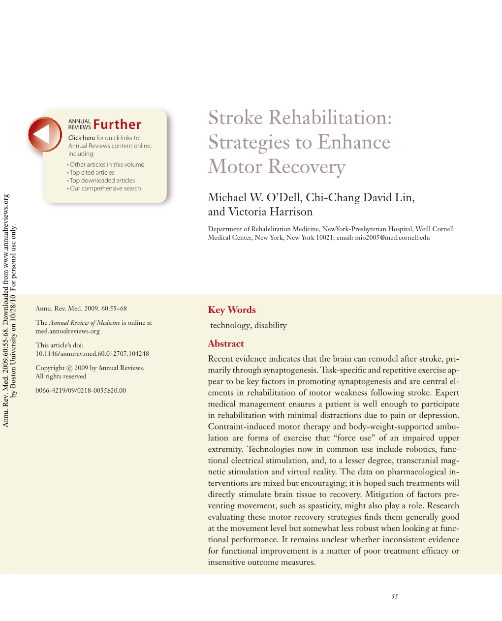 Stroke Rehabilitation: Strategies to Enhance Motor Recovery