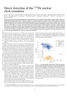 Direct Detection of the Th Nuclear Clock Transition