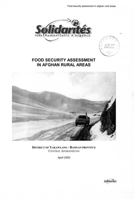 Food Security Assessment in Afghan Rural Areas