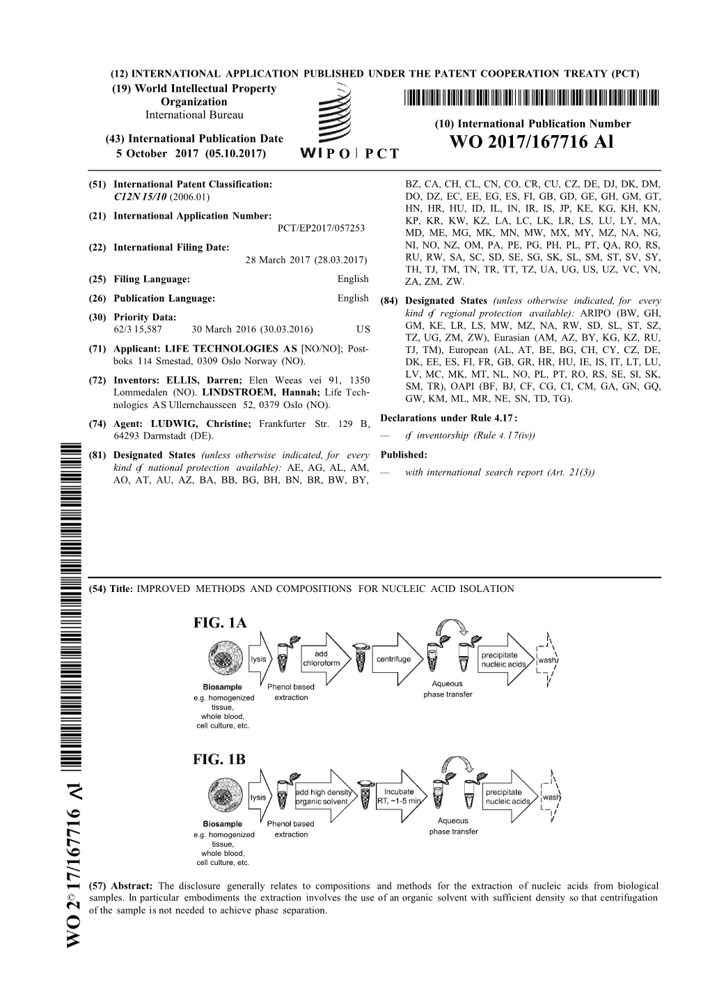 WO 2017/167716 Al 5 October 2017 (05.10.2017) P O P C T