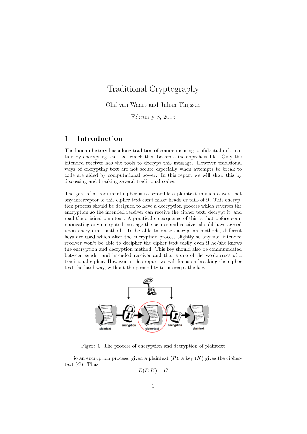 Traditional Cryptography