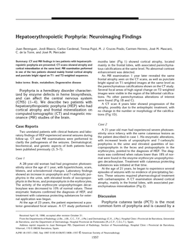 Hepatoerythropoietic Porphyria: Neuroimaging Findings