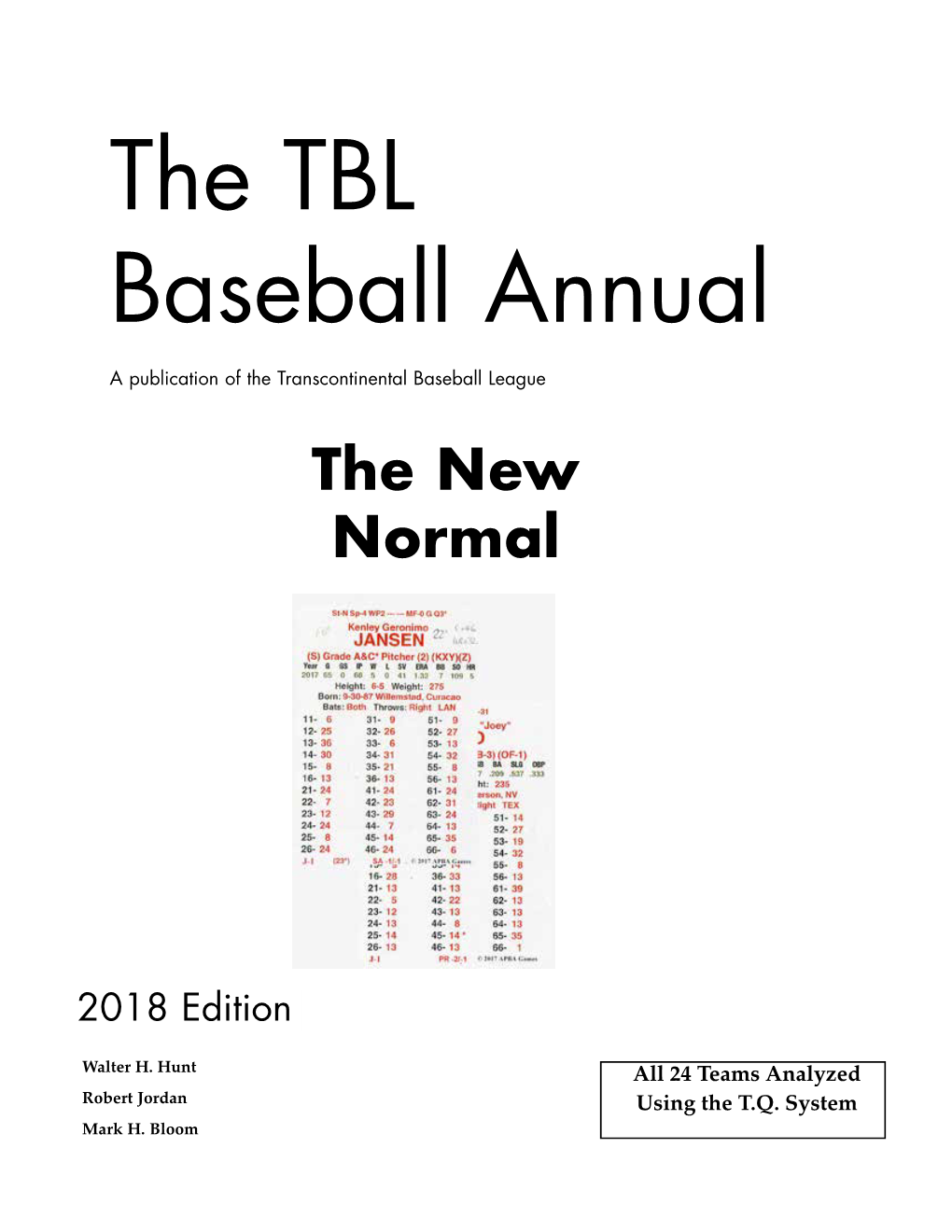 2018 TBL Annual 3 the TBL Baseball Annual