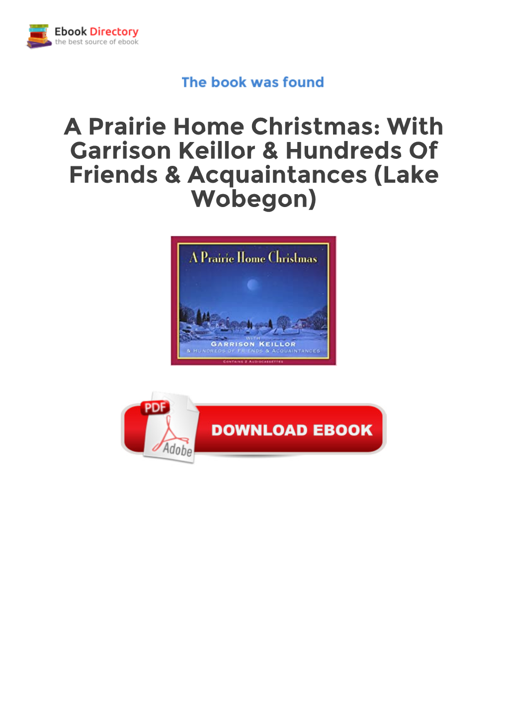 Ebook Free a Prairie Home Christmas: with Garrison Keillor