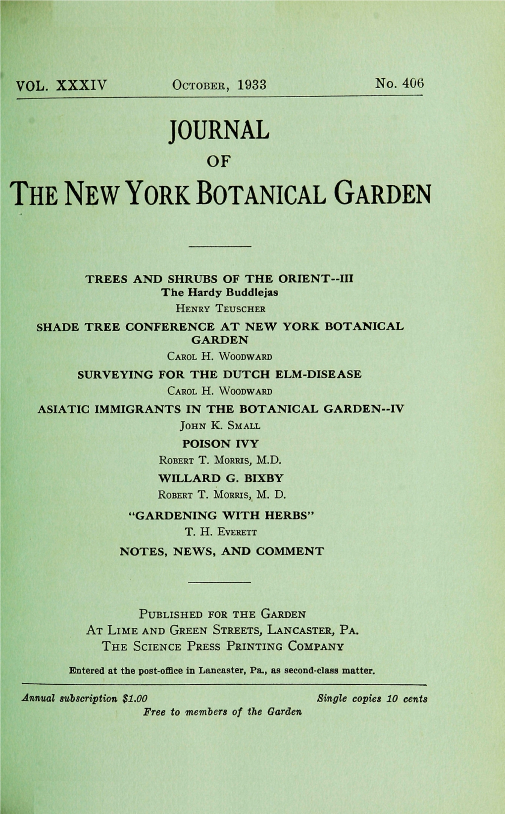 Journal the New York Botanical Garden