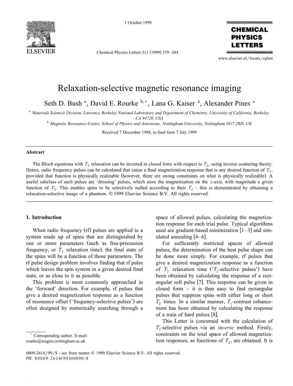 Relaxation-Selective Magnetic Resonance Imaging