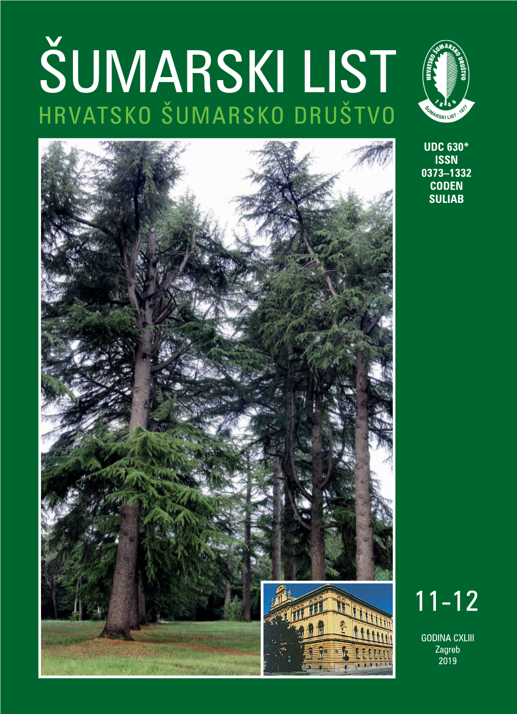 Šumarski List Hrvatsko Šumarsko Društvo