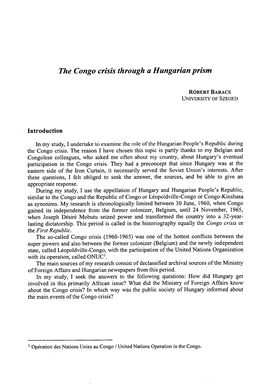 The Congo Crisis Through a Hungarian Prism