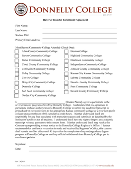 Reverse Transfer Enrollment Agreement First