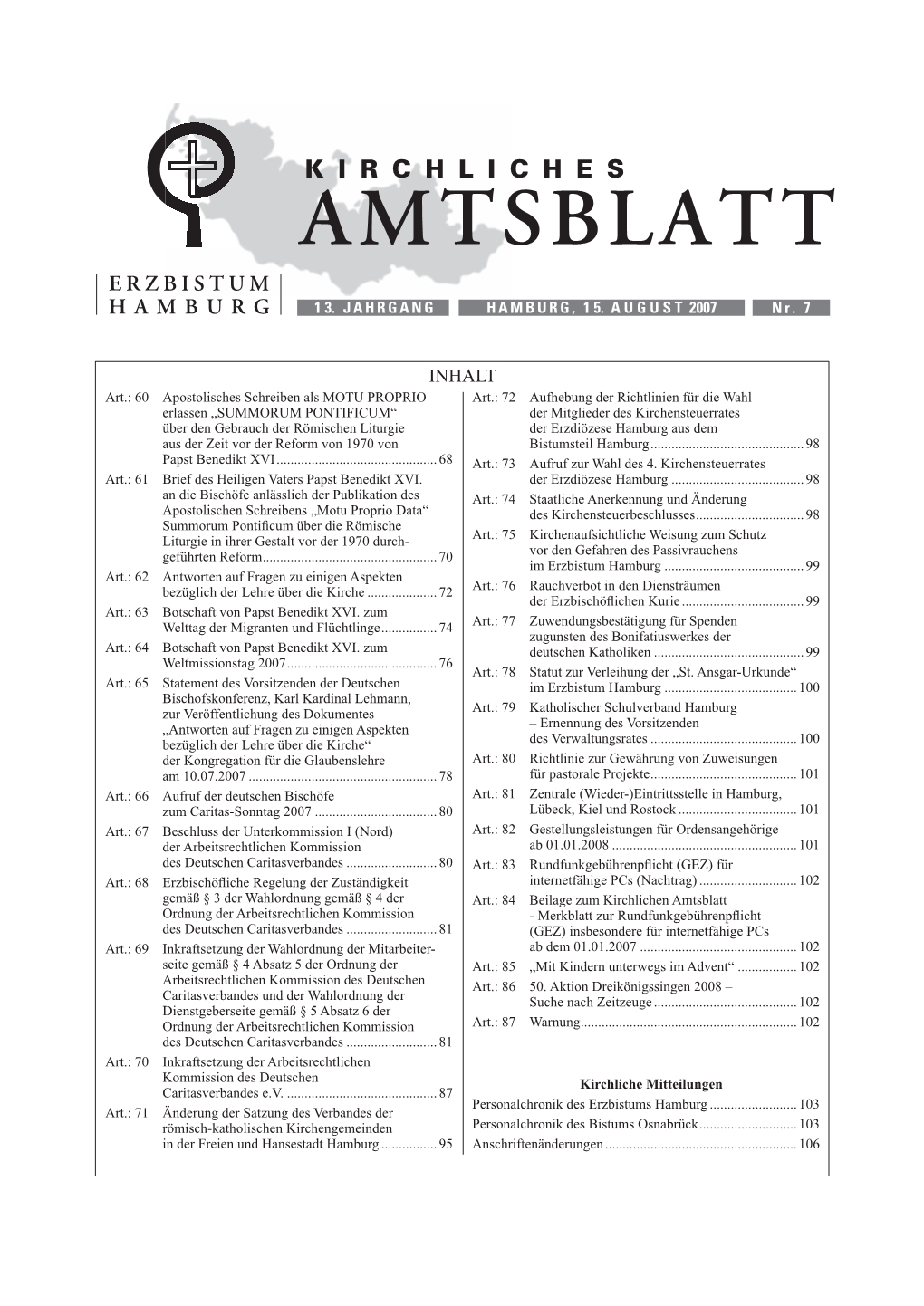 Amtsblatt Nr. 7 Jahrgang 2007