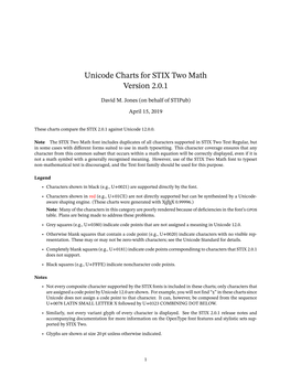 Unicode Charts for STIX Two Math Version 2.0.1