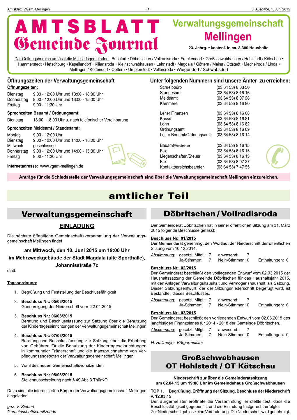 Amtsblatt Vgem