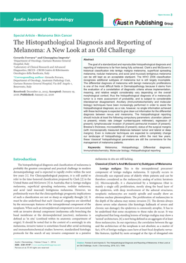 The Histopathological Diagnosis and Reporting of Melanoma: a New Look at an Old Challenge