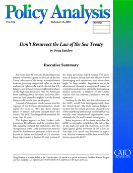 Don't Resurrect the Law of the Sea Treaty