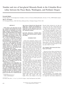 Number and Size of Last-Glacial Missoula Floods in the Columbia