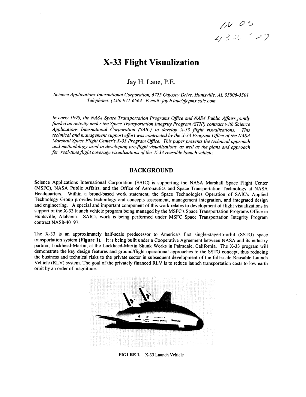 X-33 Flight Visualization