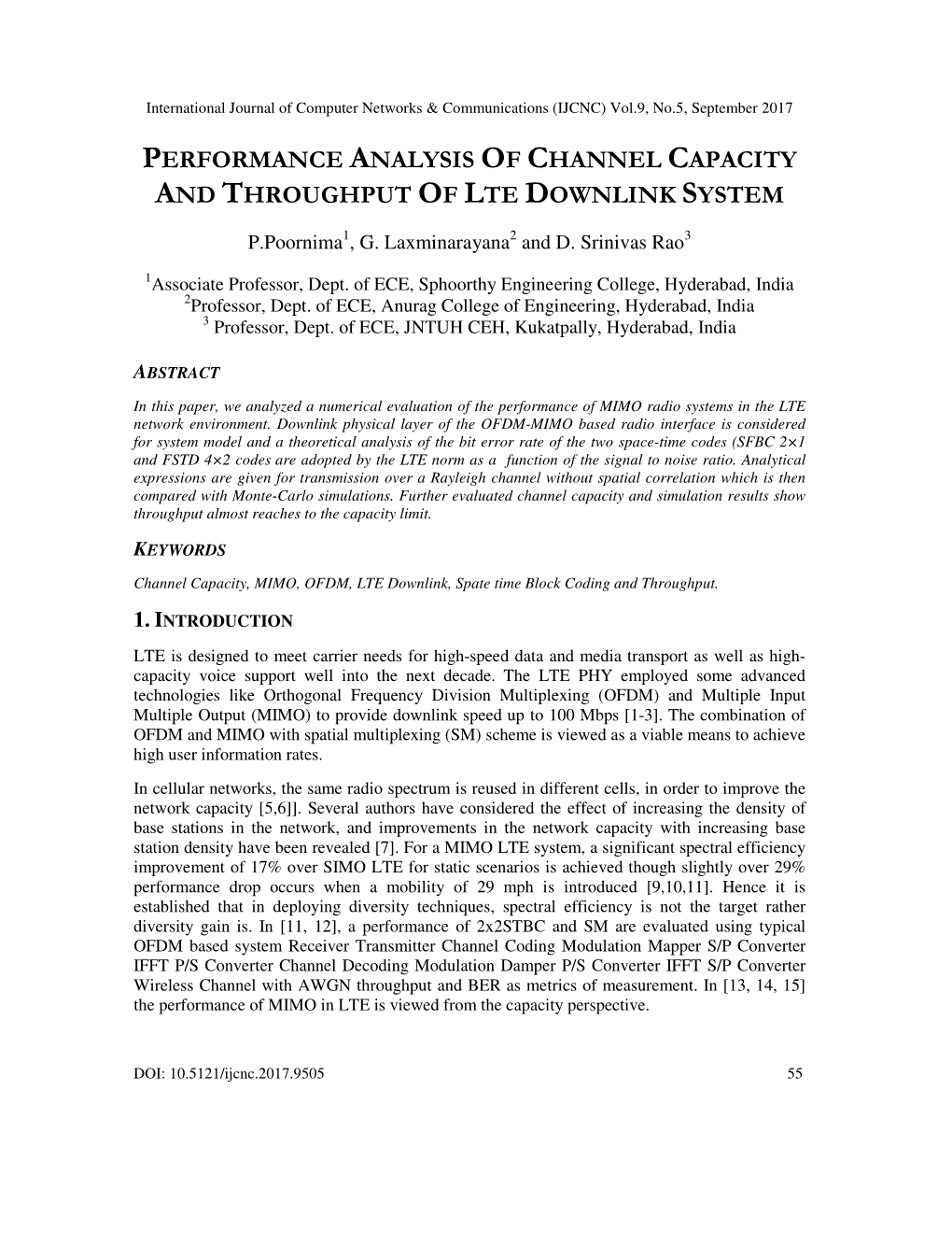 Performance Analysis of Channel Capacity and Throughput of Lte Downlink System