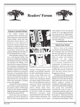 Readers Forum