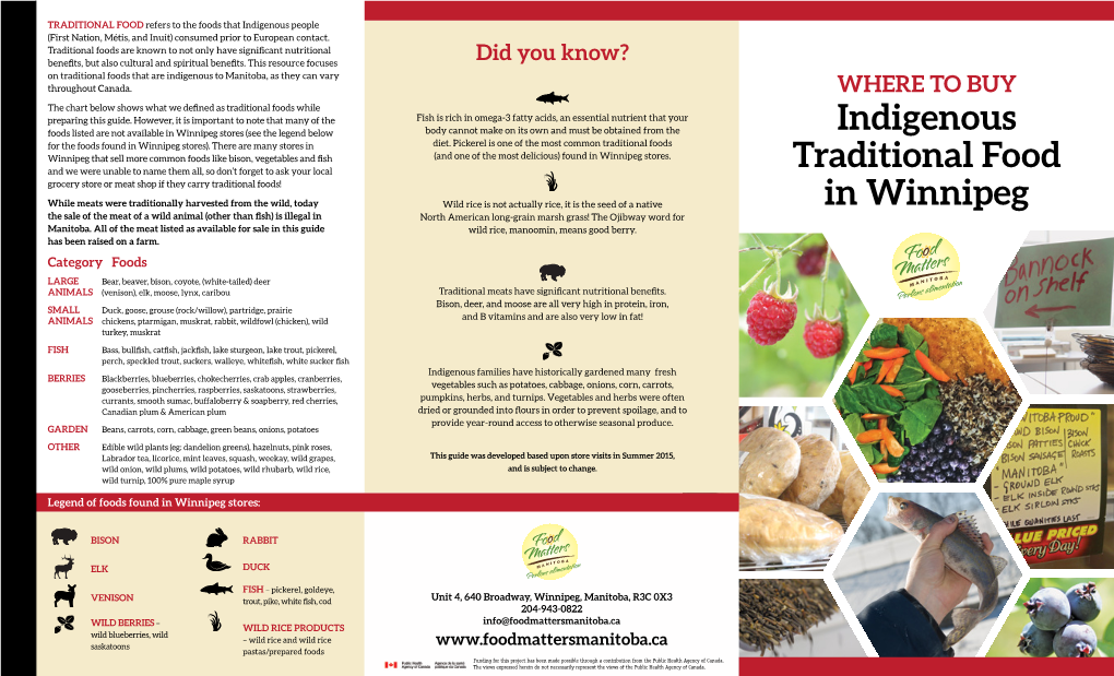 Indigenous Traditional Food in Winnipeg