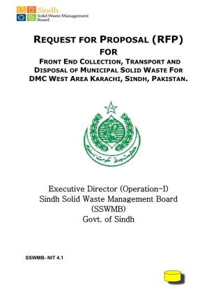 Request for Proposal (Rfp) for Front End Collection, Transport and Disposal of Municipal Solid Waste for Dmc West Area Karachi, Sindh, Pakistan