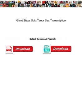 Giant Steps Solo Tenor Sax Transcription